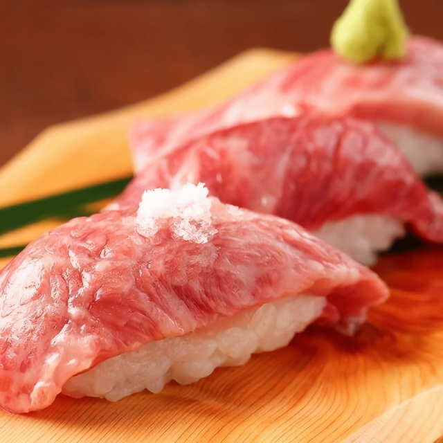 Meat sushi made of the best ingredients.