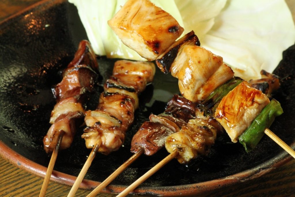 Don’t miss out! Their signature chicken & Japanese green onion skewers!