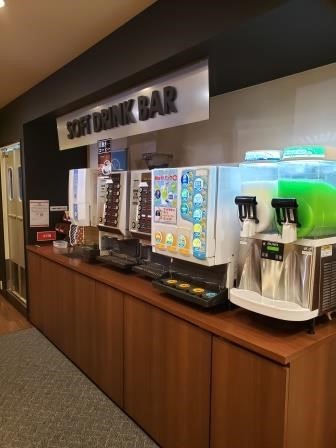 Self-serve drink station with their extensive beverage selection